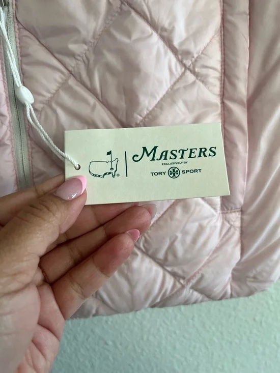 NWT Tory Burch x Masters Down Reversible Pink Floral Vest size S - Picture 4 of 7